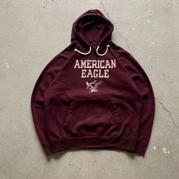 Vintage Burgundy American Eagle Hoodie - Picture 1 of 4